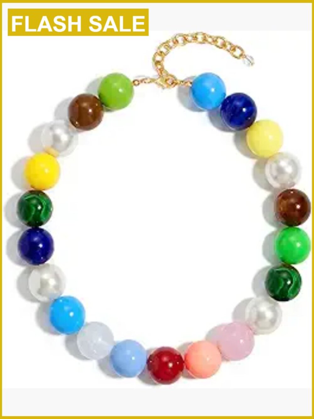 Chunky Beaded Necklace for Women Colorful 20mm Bead Choker Trendy Boho